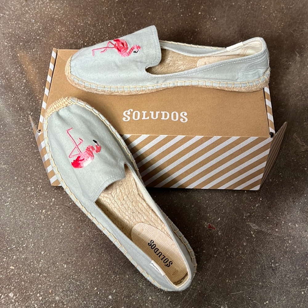 Soludos flamingo chambray slipper